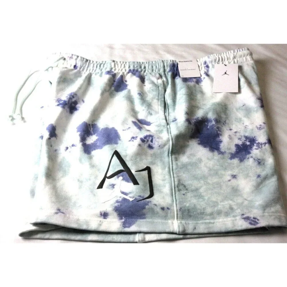 Men's Jordan Sport DNA Fleece Tie Dye Shorts Ocean Cube White Green Purple NWT